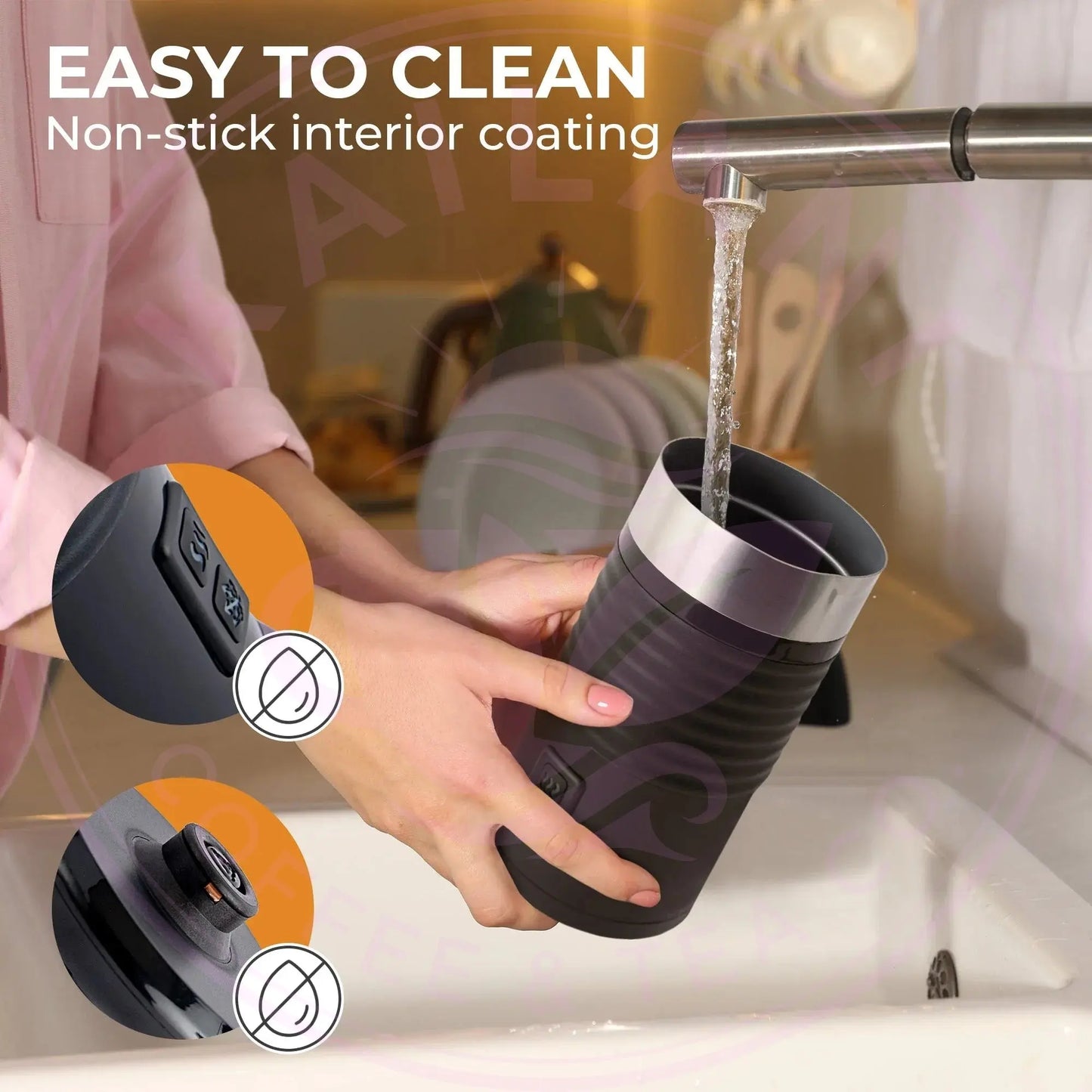 Pour-in Milk Frother w/ Silicone Base, KF6061 Kaffe Products