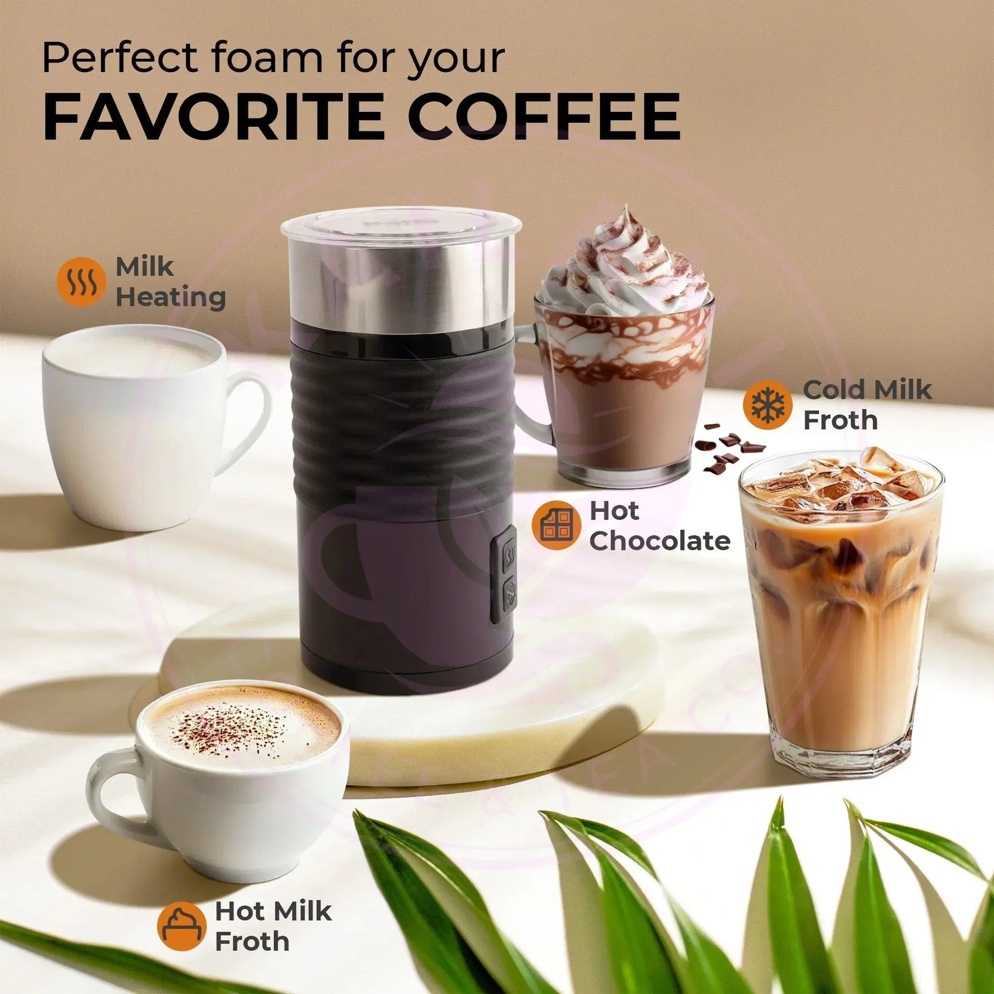 Pour-in Milk Frother w/ Silicone Base, KF6061 Kaffe Products