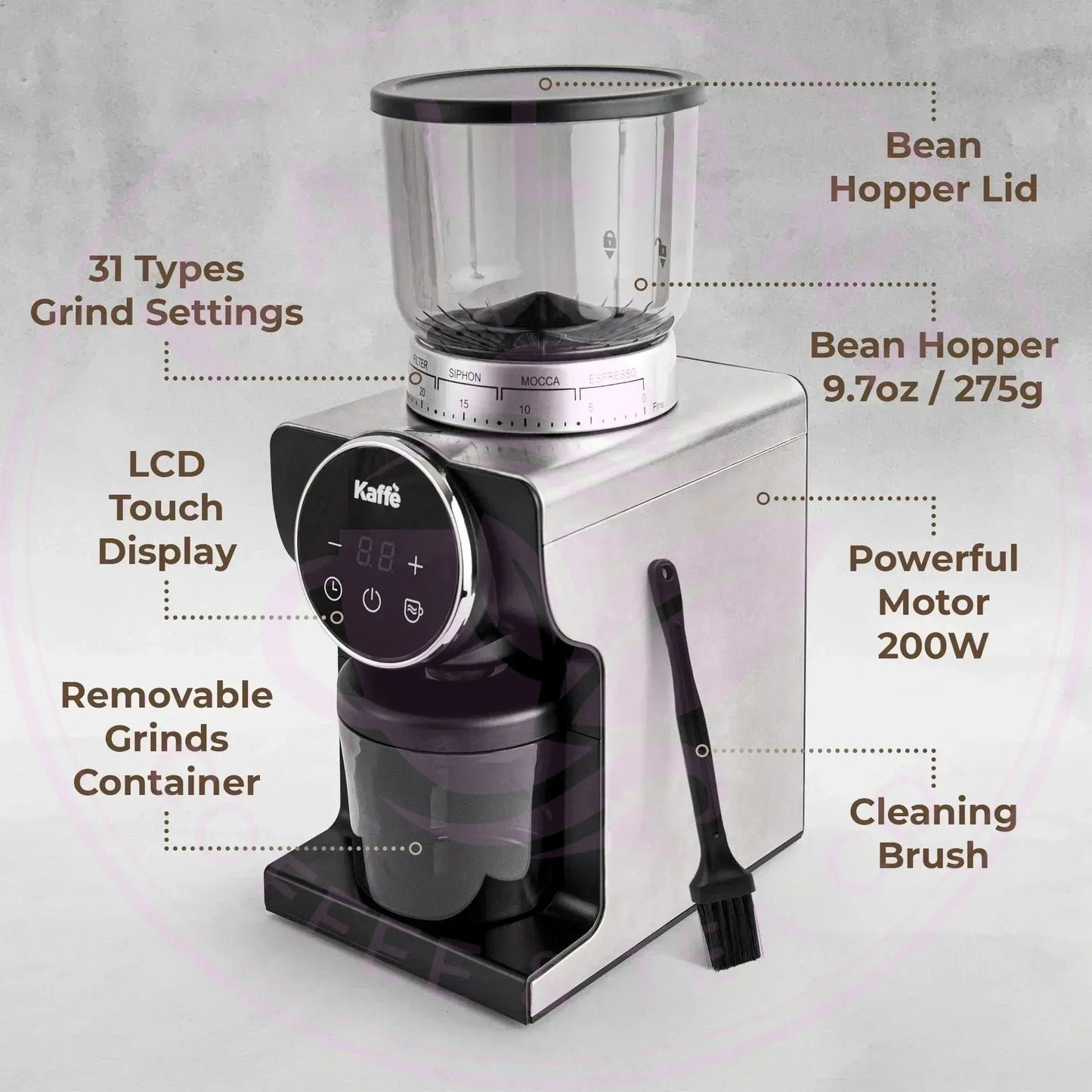 Conical Burr Coffee Grinder - KF8091 - Kailani Coffee & Tea Co.