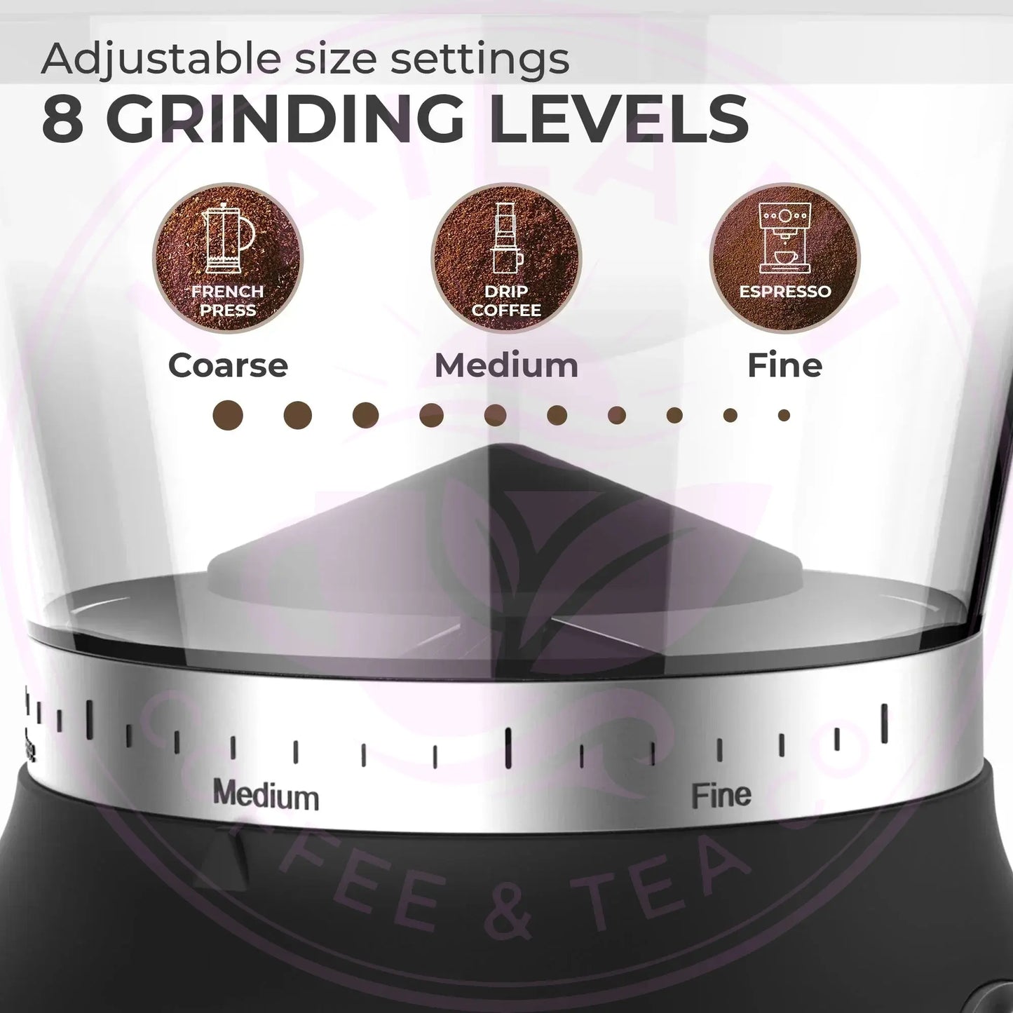 Conical Burr Coffee Grinder - Precision Grinding | KF8150 - Kailani Coffee & Tea Co.