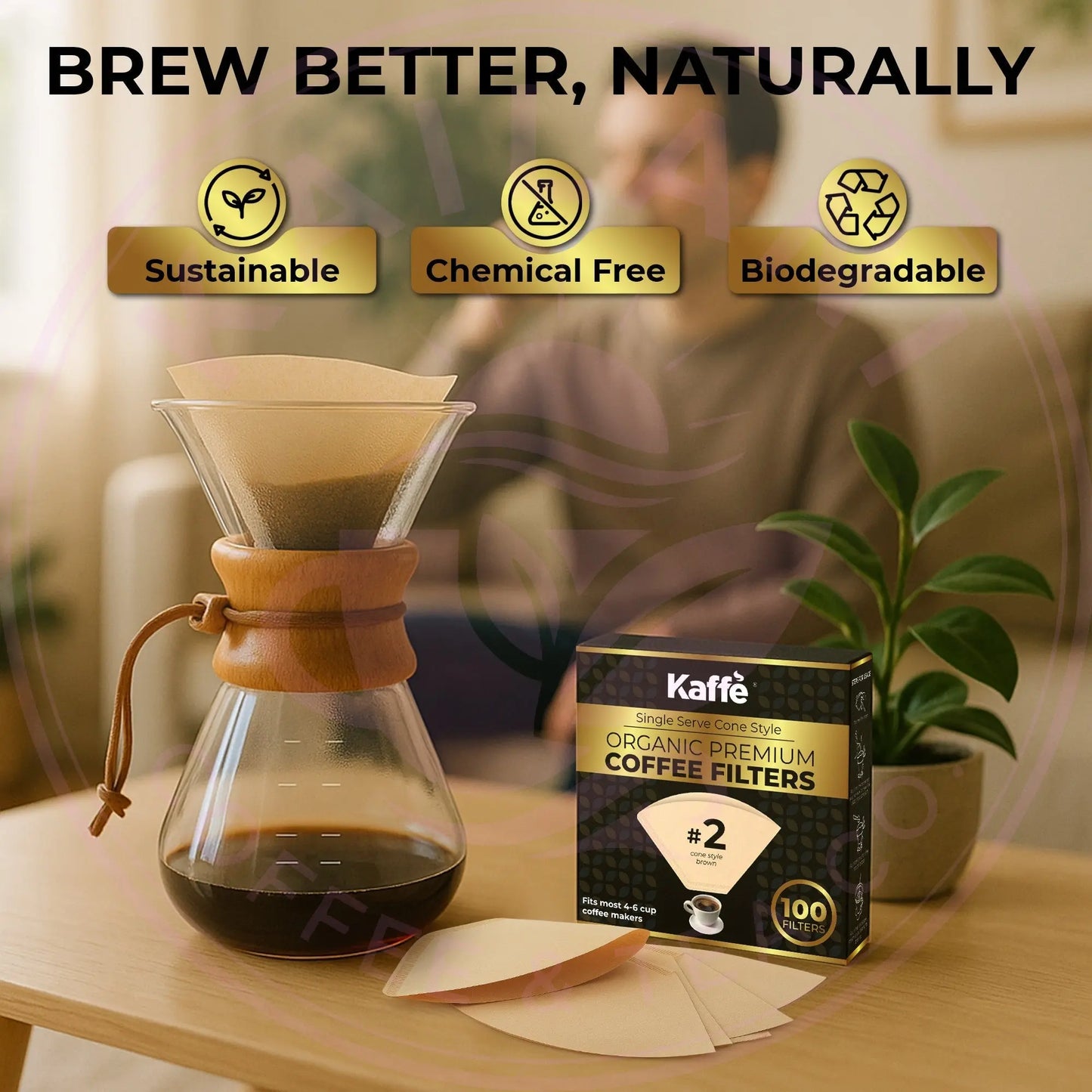 Organic Premium Coffee Filters #2, KFCF02B