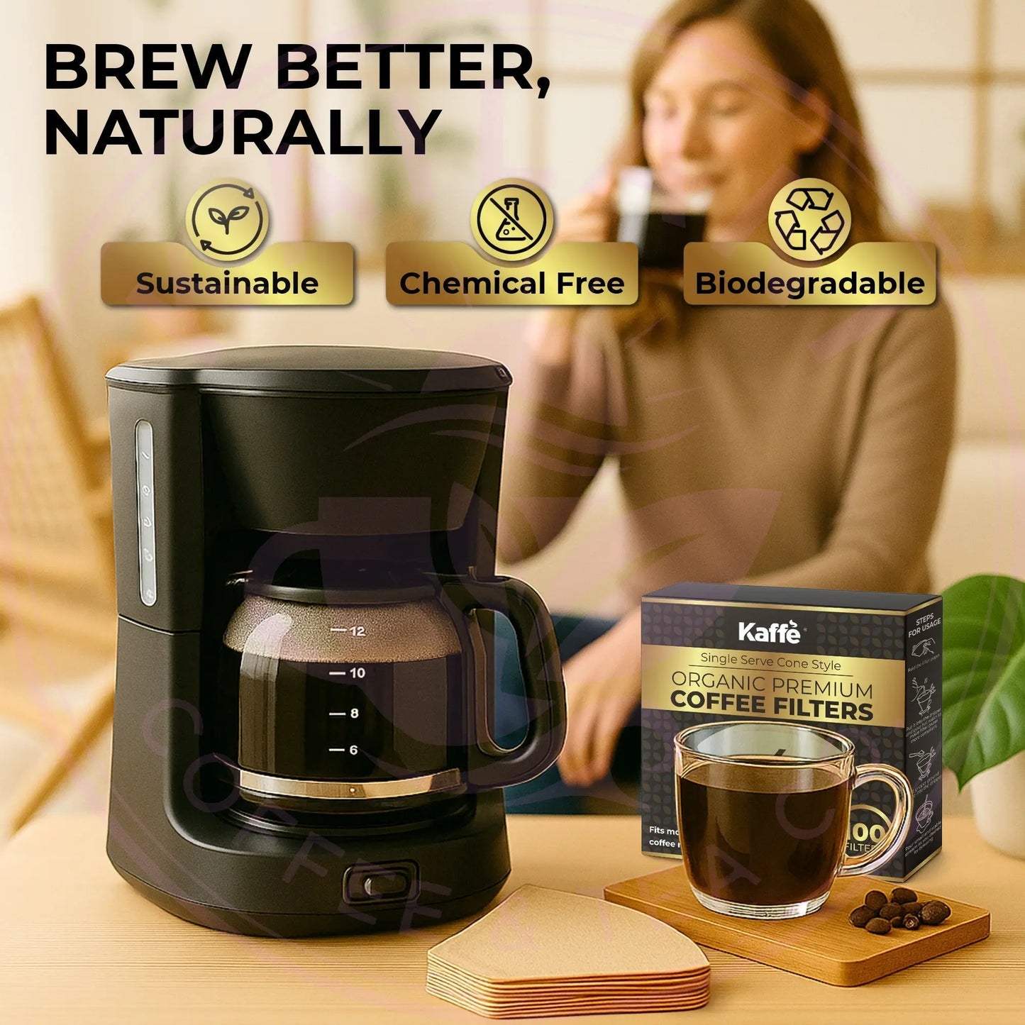 Organic Premium Coffee Filters #4, KFCF04B