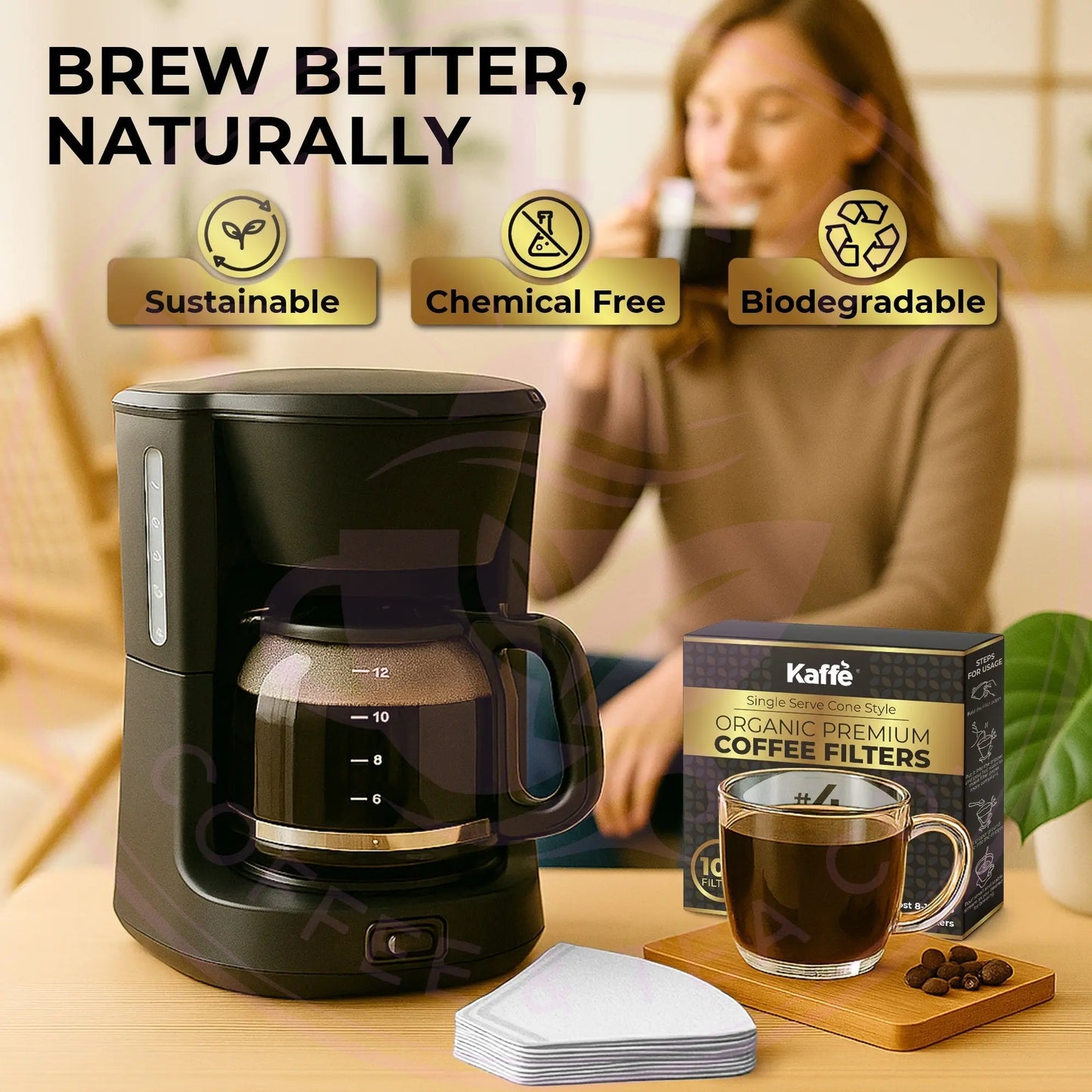 Organic Premium Coffee Filters #4, KFCF04W