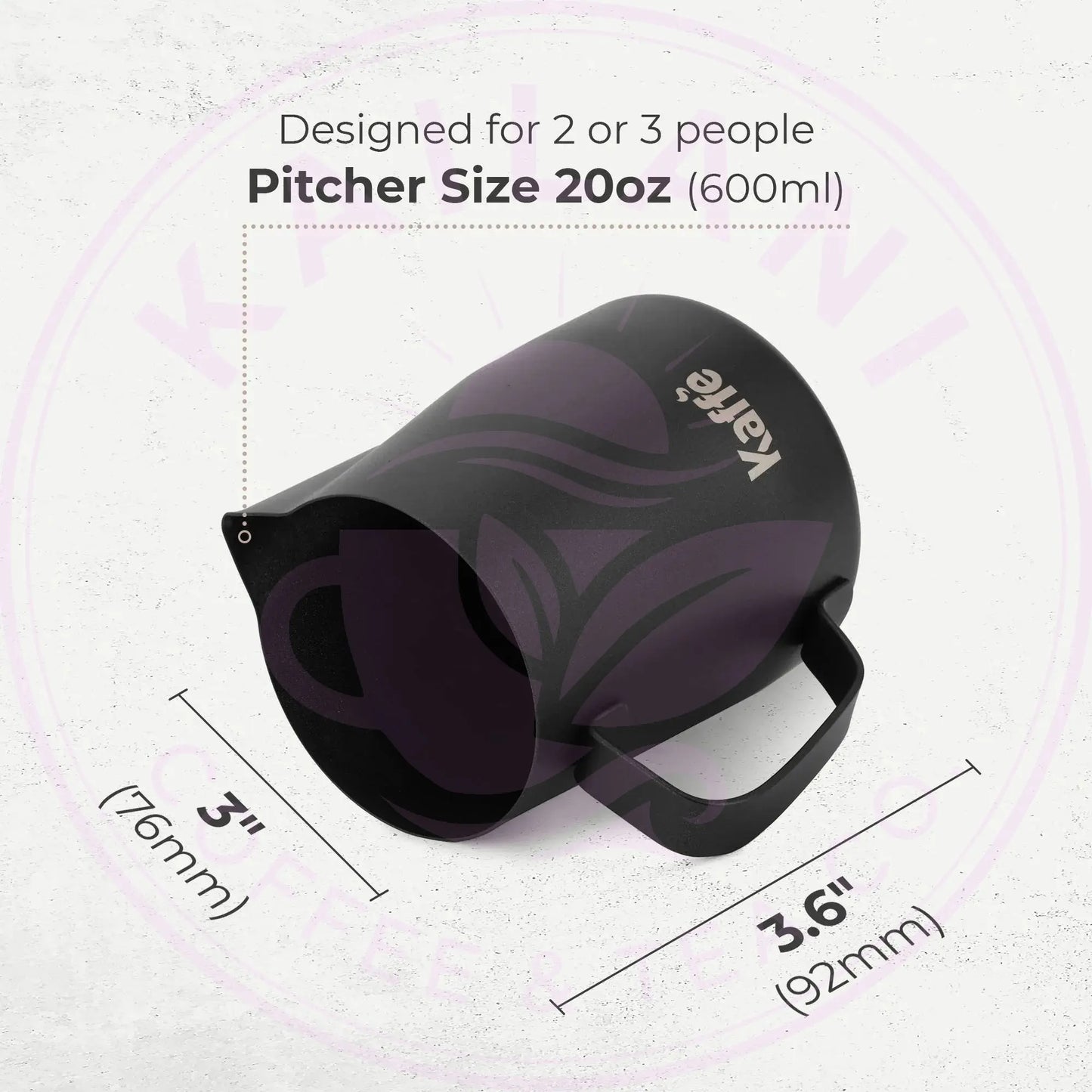Milk Frothing Pitcher (20oz / 600ml), KFFP02 Kaffe Products