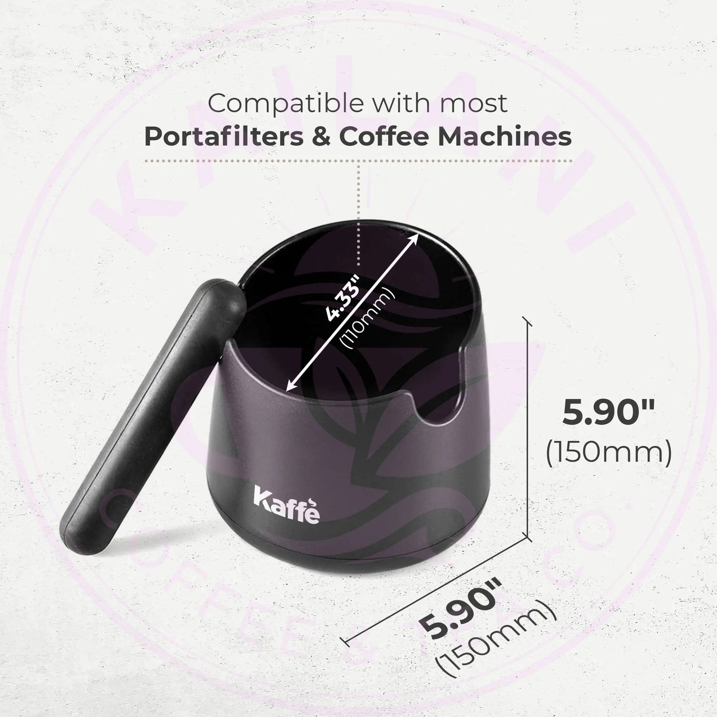 Espresso Knock Box - Kaffe KFKB01 with Rubber Knock Bar