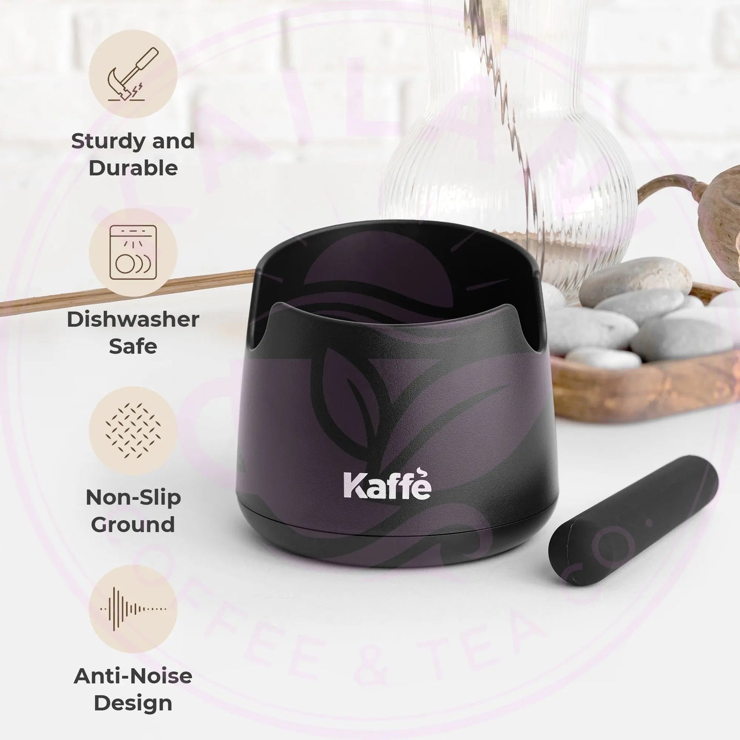 Espresso Knock Box - Kaffe KFKB01 with Rubber Knock Bar