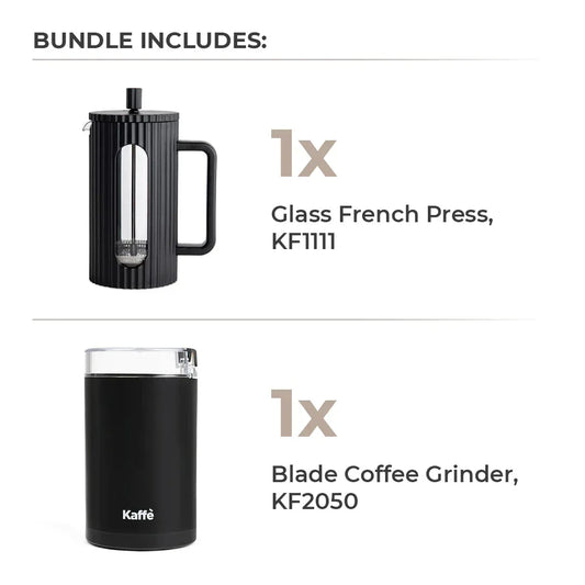 French Press Essentials Bundle – (Black) - Kailani Coffee & Tea Co.