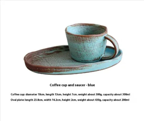 Handcrafted Japanese Pottery Coffee Set - Artisan Clay Mugs & Saucers - Kailani Coffee & Tea Co.