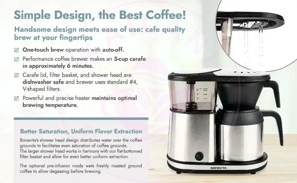 Bonavita 5-Cup Thermal Coffee Maker – Your Morning Superhero - Kailani Coffee & Tea Co.