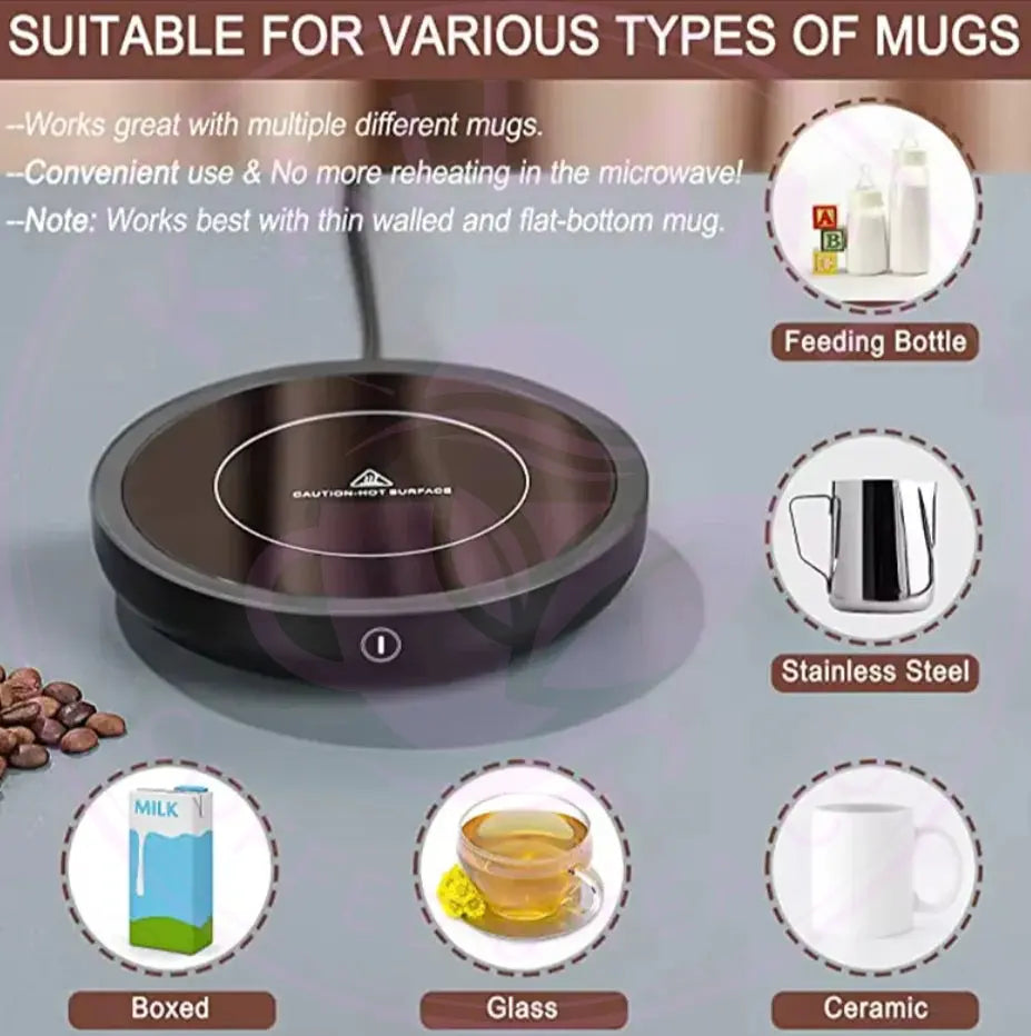 Versatile 110V/220V Electric Coffee Mug Warmer - Keep Your Drinks Hot with Our Stylish Heating Pad Coaster! Perfect for Tea, Milk, and More!