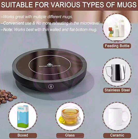 Versatile 110V/220V Electric Coffee Mug Warmer - Keep Your Drinks Hot with Our Stylish Heating Pad Coaster! Perfect for Tea, Milk, and More!