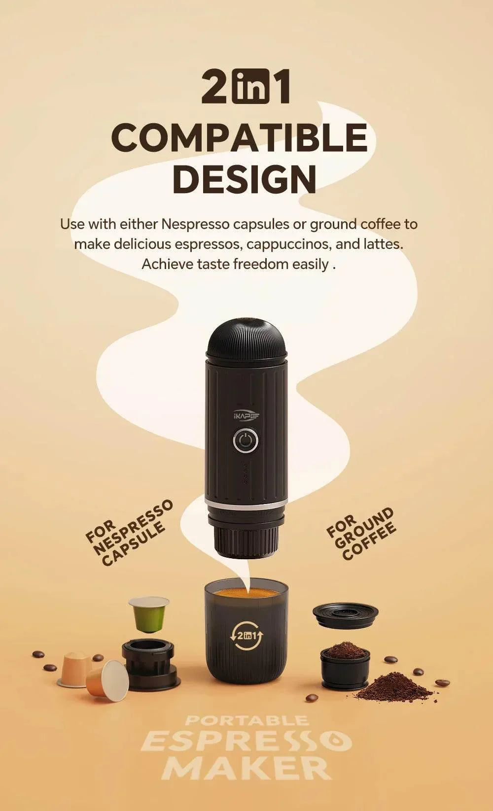 Portable Electric Espresso Maker | Hot & Cold - Kailani Coffee & Tea Co.