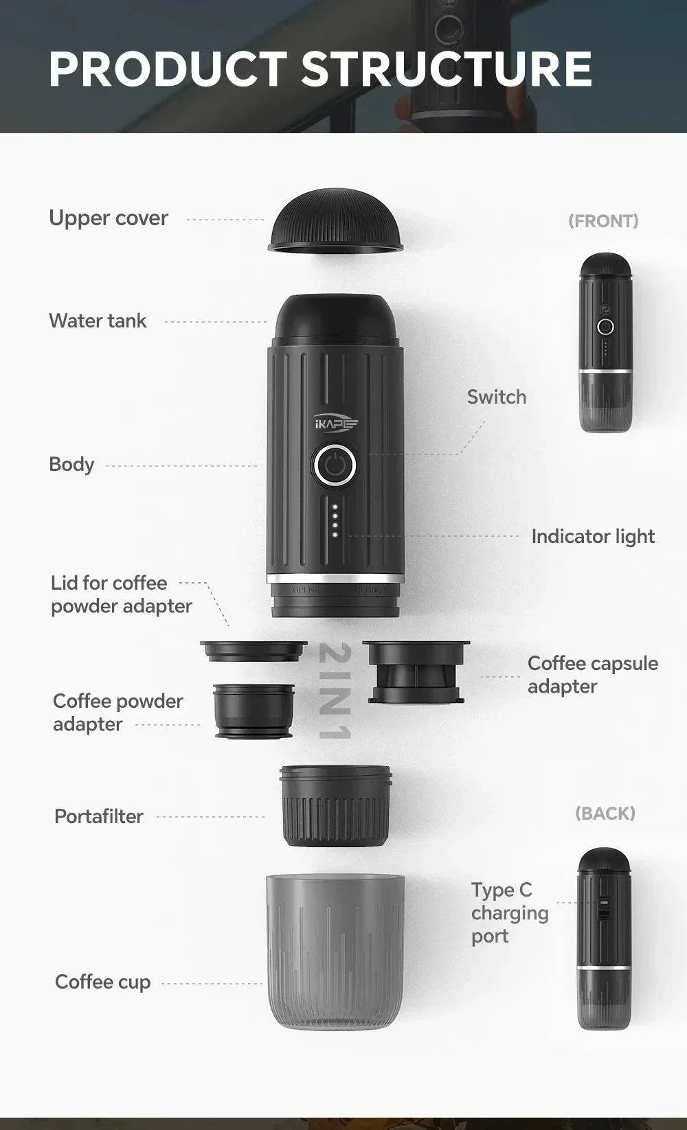 Portable Electric Espresso Maker | Hot & Cold - Kailani Coffee & Tea Co.