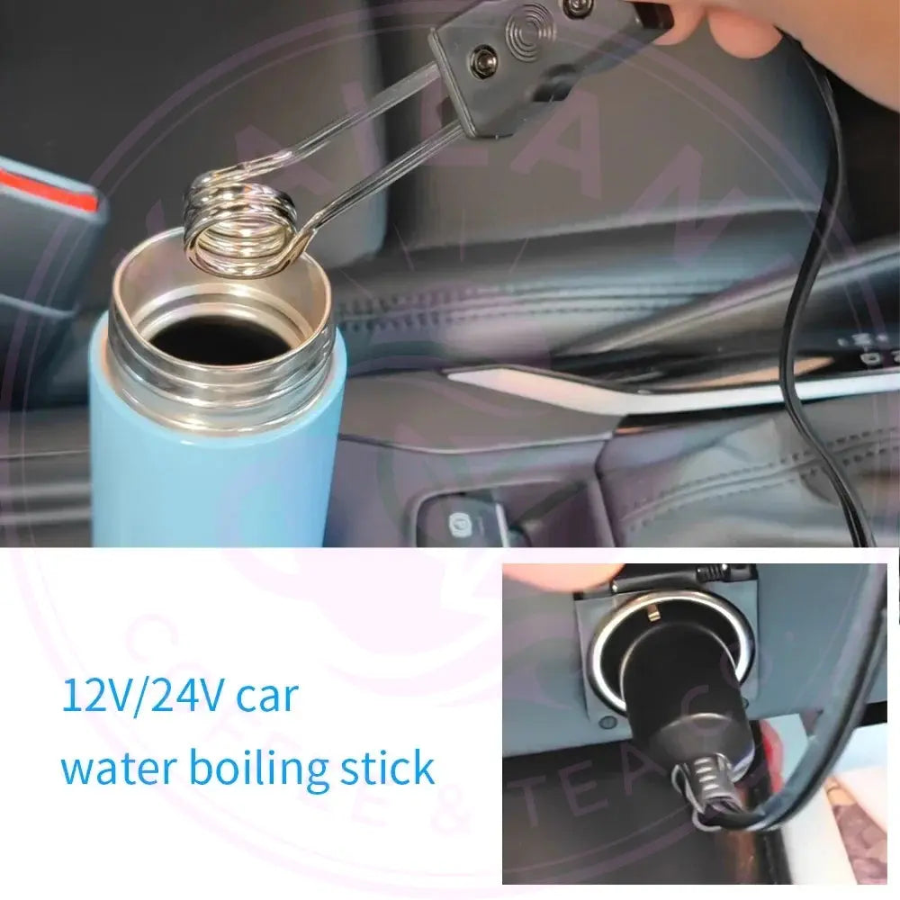 Portable Car Immersion Heater – 12V/24V Electric Coffee & Water Warmer