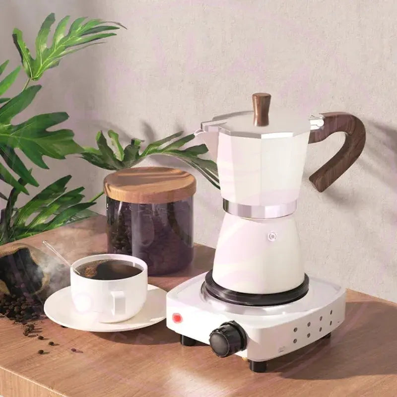 DecorBites™ 300ml Classic Coffee Machine by GIANXI: Aluminum Italian Stove Top Mocha Pot Decorbites