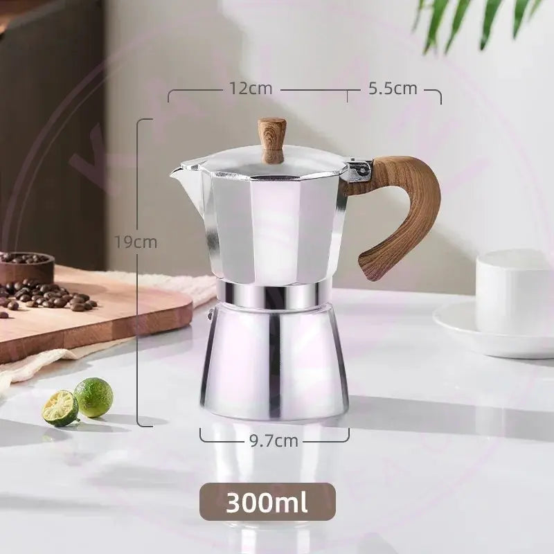 DecorBites™ 300ml Classic Coffee Machine by GIANXI: Aluminum Italian Stove Top Mocha Pot Decorbites