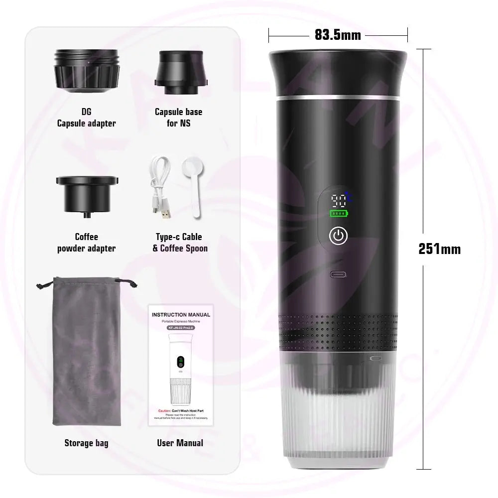 Portable Espresso Coffee Machine - 3in1 Travel Brew WTN Essentials