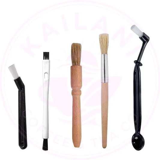 DecorBites™ Coffee Machine Cleaning Brush Set: Wooden Grinder & Nylon Espresso Brushes Decorbites