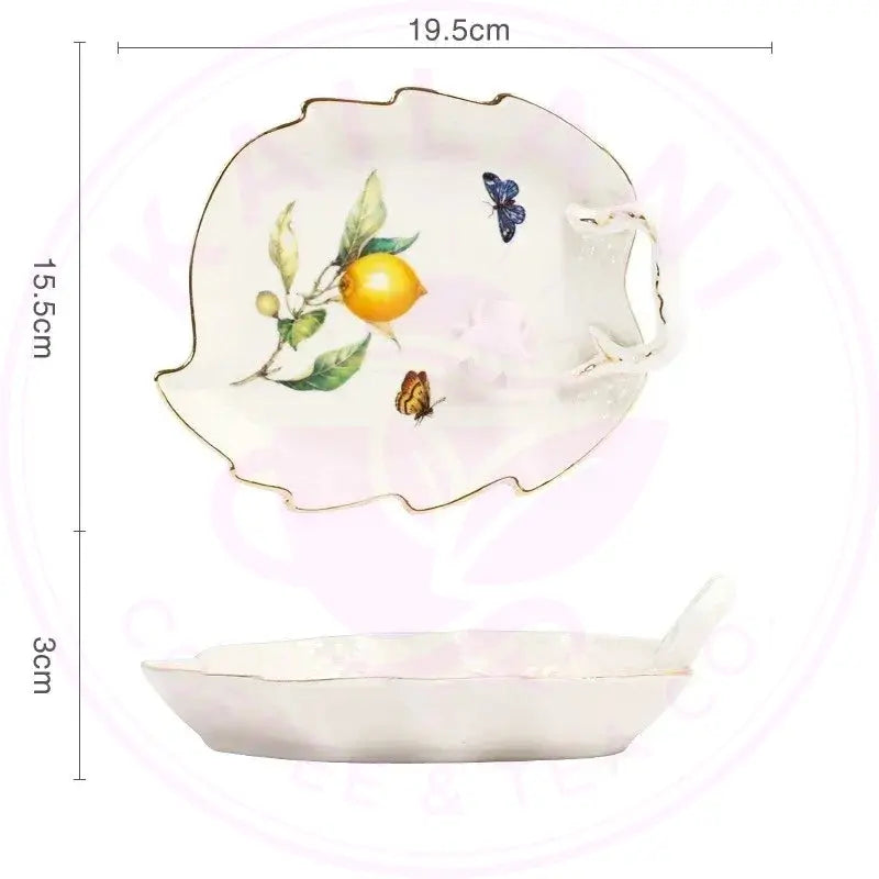 Gold Edge Lemon Teapot Set - Ceramic Mug & Saucer Collection - Kailani Coffee & Tea Co.