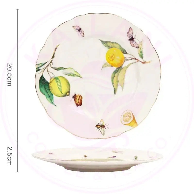 Gold Edge Lemon Teapot Set - Ceramic Mug & Saucer Collection - Kailani Coffee & Tea Co.