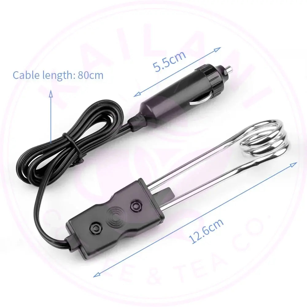 Portable Car Immersion Heater – 12V/24V Electric Coffee & Water Warmer