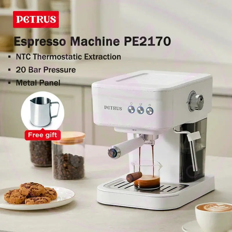 Petrus PE2170 Espresso Machine - 20 Bar & Steam Wand
