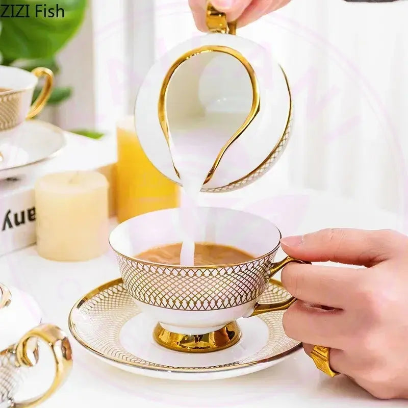Gold Ceramic Tea Set - Elegant Teapot - Kailani Coffee & Tea Co.