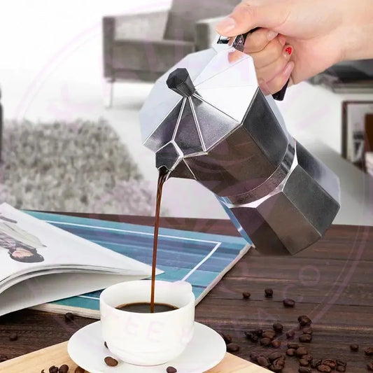 Moka Pot - Italian Octagonal Stainless Steel Coffee Maker