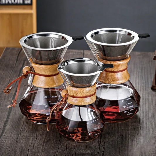Diamond Glass Pour Over Coffee Maker - Brew Like a Barista at Home! - Kailani Coffee & Tea Co.