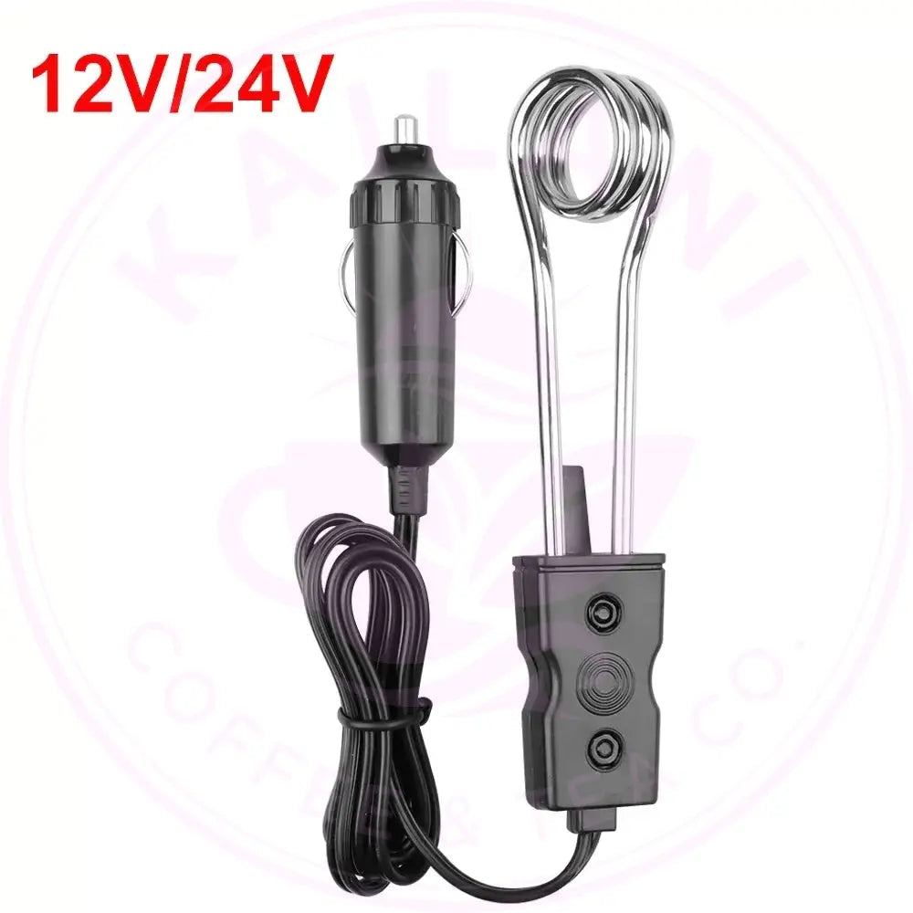 Portable Car Immersion Heater – 12V/24V Electric Coffee & Water Warmer