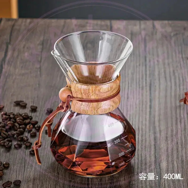Diamond Glass Pour Over Coffee Maker - Brew Like a Barista at Home! - Kailani Coffee & Tea Co.