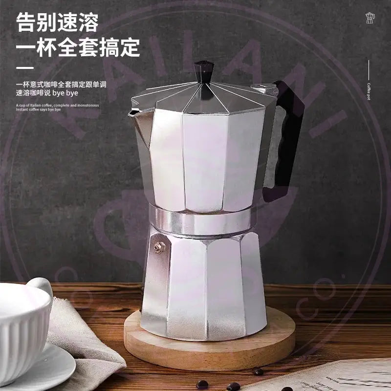 Moka Pot - Italian Octagonal Stainless Steel Coffee Maker