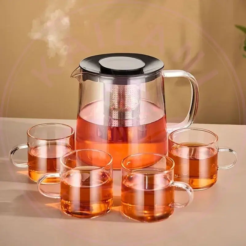 High Borosilicate Glass Flower Teapot Set - DecorBites™ - Kailani Coffee & Tea Co.