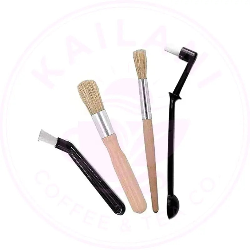 DecorBites™ Coffee Machine Cleaning Brush Set: Wooden Grinder & Nylon Espresso Brushes Decorbites