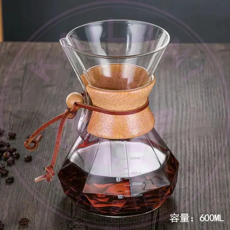 Diamond Glass Pour Over Coffee Maker - Brew Like a Barista at Home! - Kailani Coffee & Tea Co.