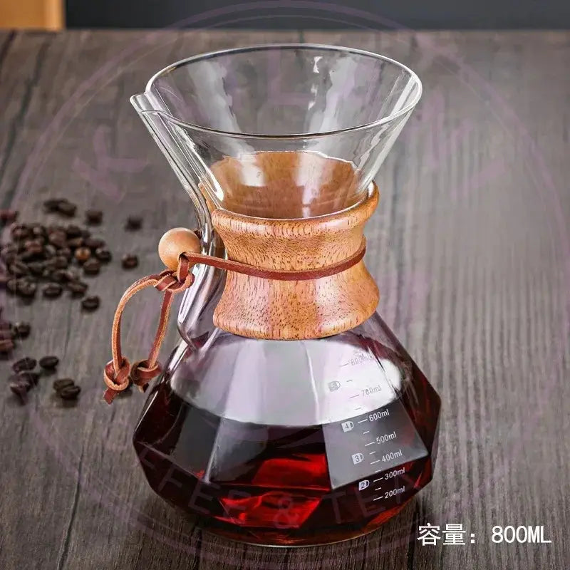 Diamond Glass Pour Over Coffee Maker - Brew Like a Barista at Home! - Kailani Coffee & Tea Co.
