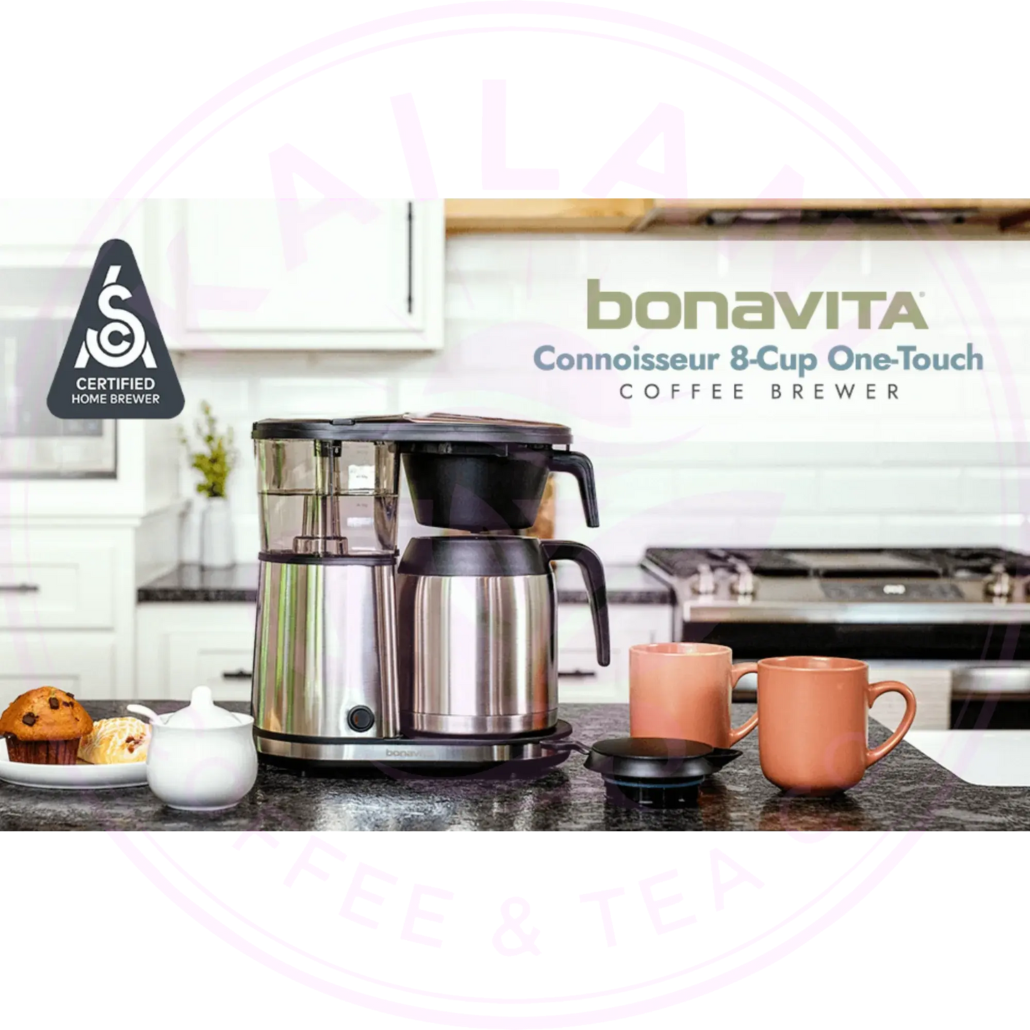 Connoisseur 8-Cup Drip Coffee Brewer One-Touch with Thermal Carafe and Hanging Basket - SCA Certified Home Brewer Bonavita