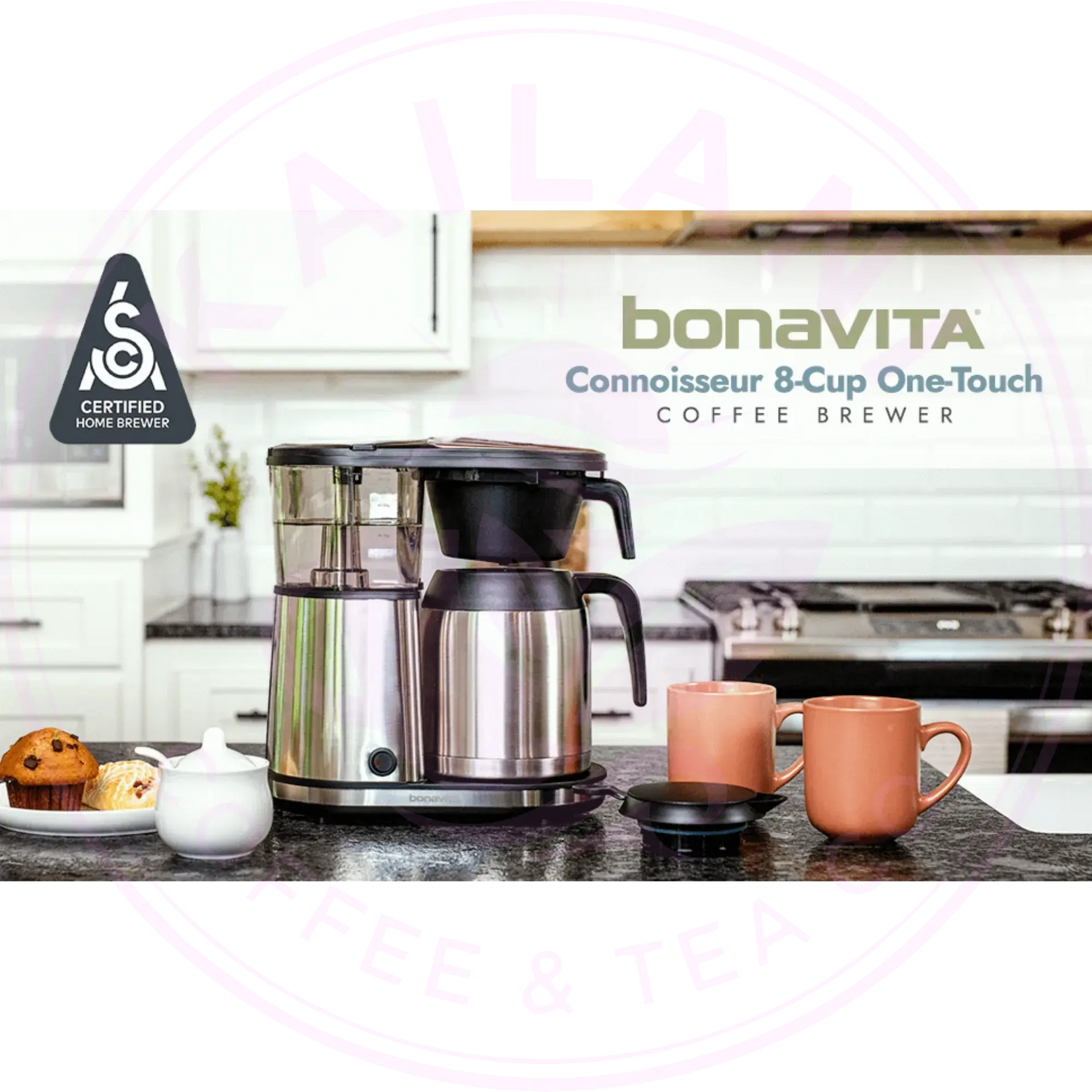 Connoisseur 8-Cup Drip Coffee Brewer One-Touch with Thermal Carafe and Hanging Basket - SCA Certified Home Brewer Bonavita