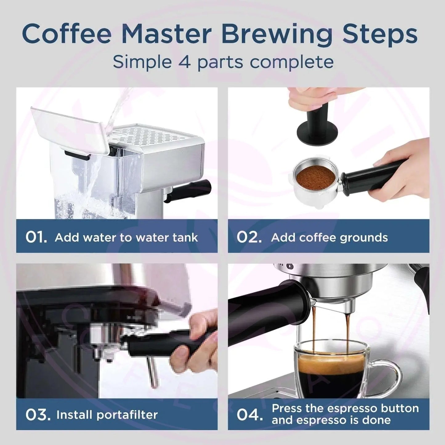 Geek Chef Espresso Machine, 20 Bar Espresso Machine With Milk Frother For Latte, Cappuccino, Macchiato, For Home Espresso Maker, 1.8L Water Tank, Stainless Steel, Ban On Amazon Royalessencelux