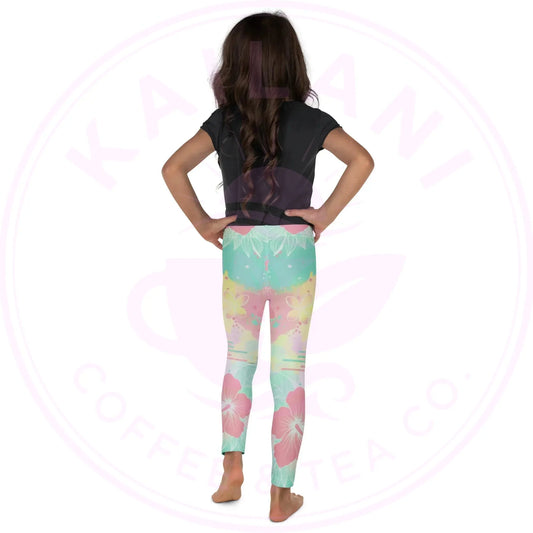 Kailani Hawaiian Floral Kids Leggings - Soft Stretch Active Wear - Kailani Coffee & Tea Co.