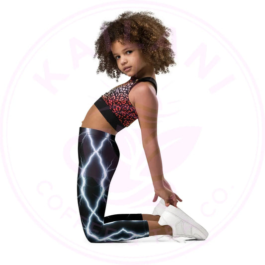 Lightning Strike Kids Leggings -Kailani Exclusive Brand - Kailani Coffee & Tea Co.