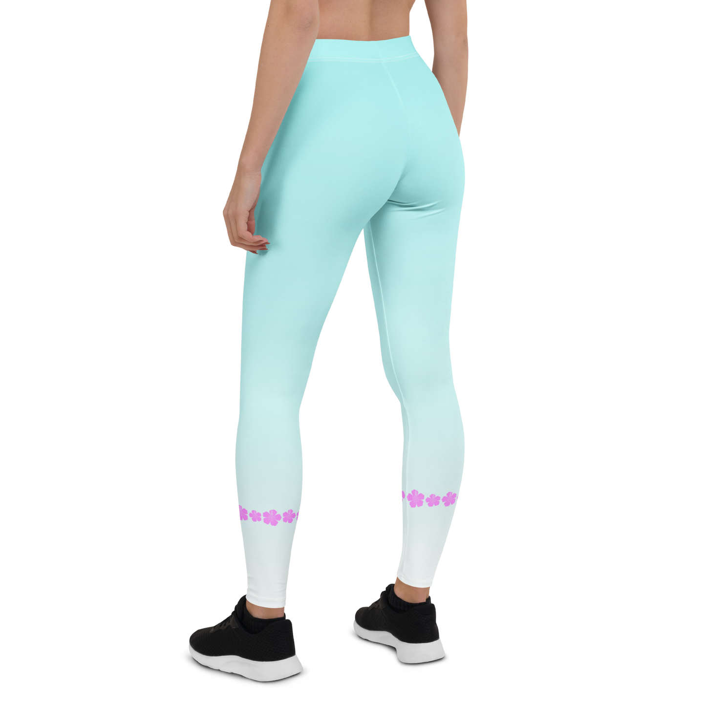 Kailani Hibiscus Wave Athletic Leggings - UPF 50+ Four-Way Stretch