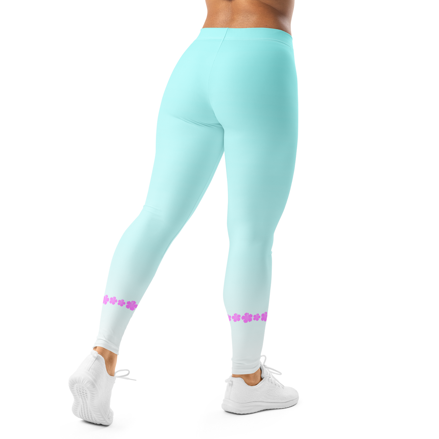 Kailani Hibiscus Wave Athletic Leggings - UPF 50+ Four-Way Stretch