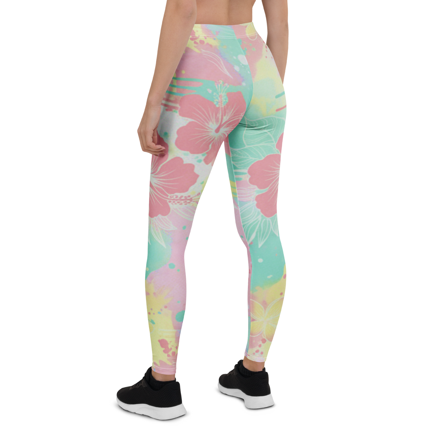 Kailani Hawaiian Floral Athletic Leggings - UPF 50+ Four-Way Stretch