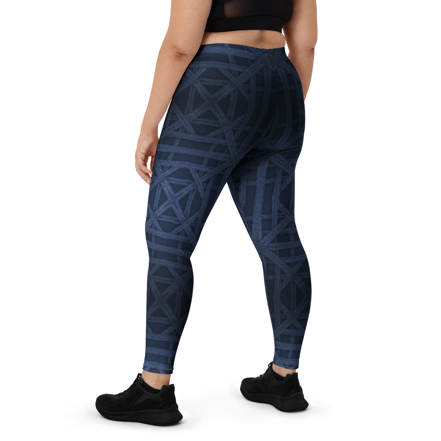 Kailani Navy Braid Athletic Leggings - UPF 50+ Four-Way Stretch
