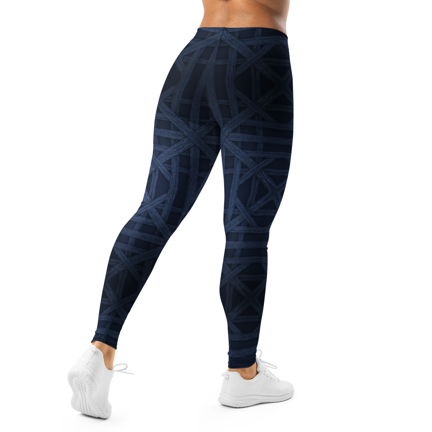 Kailani Navy Braid Athletic Leggings - UPF 50+ Four-Way Stretch