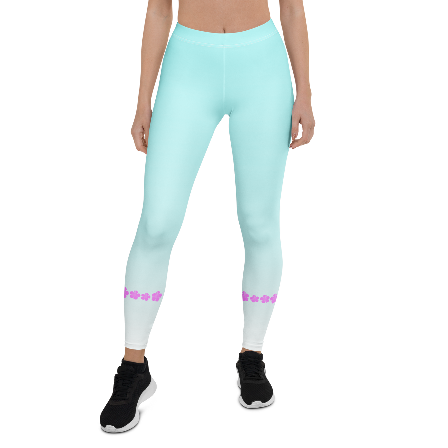 Kailani Hibiscus Wave Athletic Leggings - UPF 50+ Four-Way Stretch