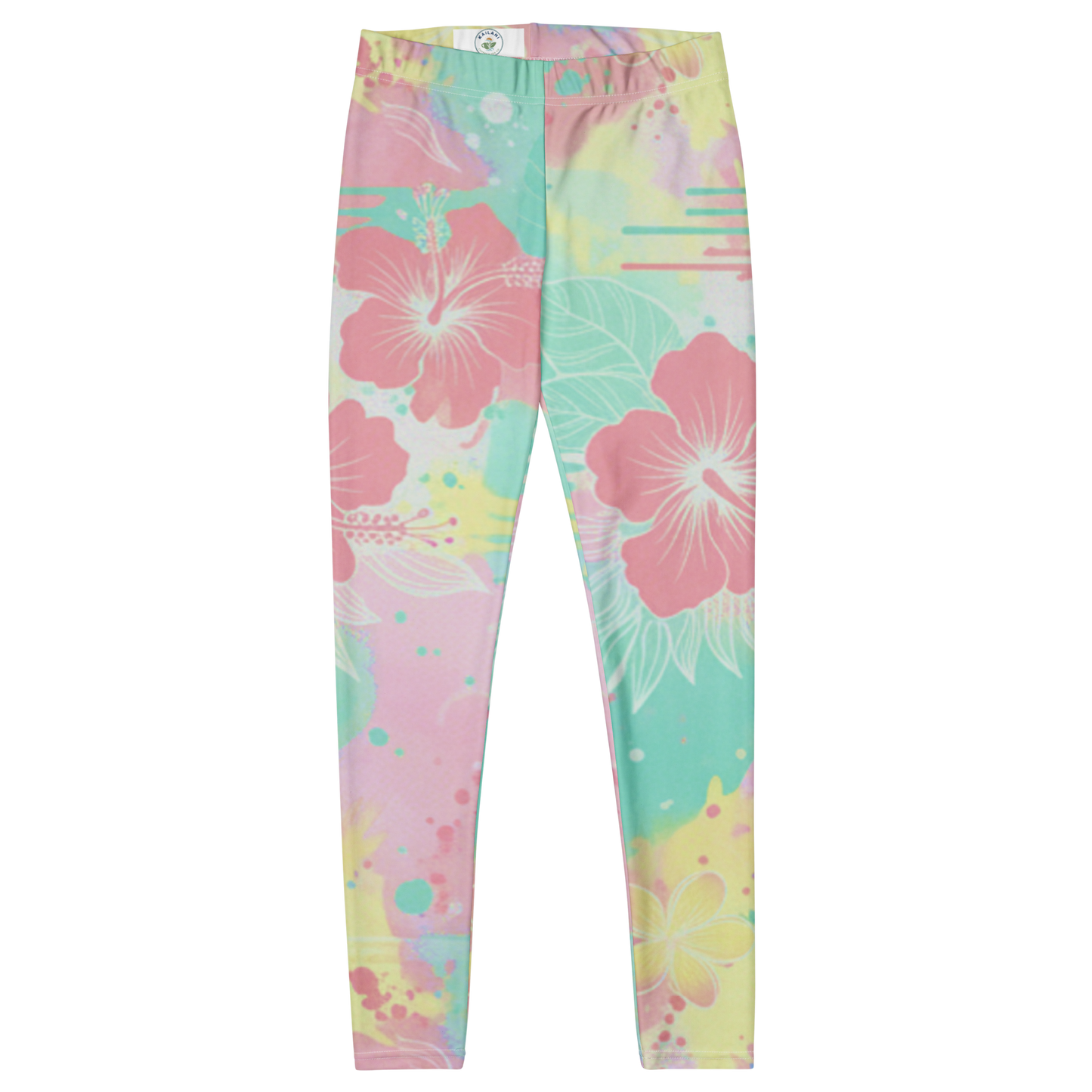 Kailani Hawaiian Floral Athletic Leggings - UPF 50+ Four-Way Stretch