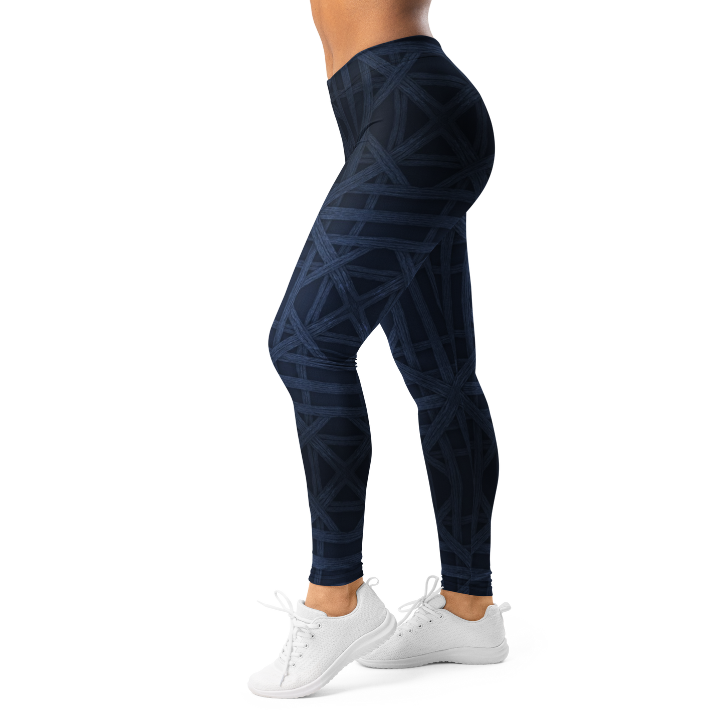 Kailani Navy Braid Athletic Leggings - UPF 50+ Four-Way Stretch
