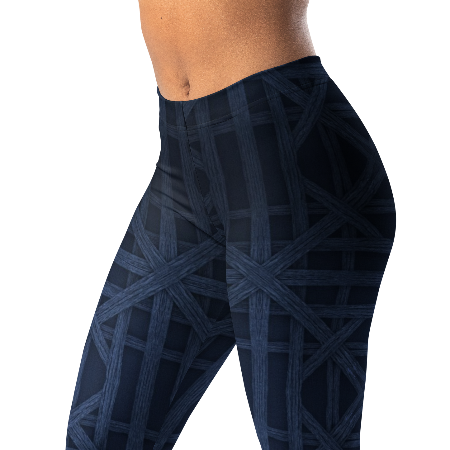 Kailani Navy Braid Athletic Leggings - UPF 50+ Four-Way Stretch